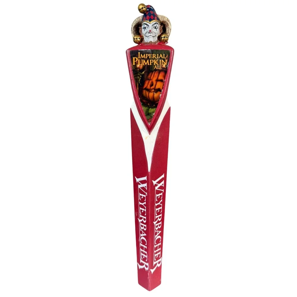 Weyerbacher Imperial Pumpkin Ale Beer Tap Handle Red Jester Halloween Barware